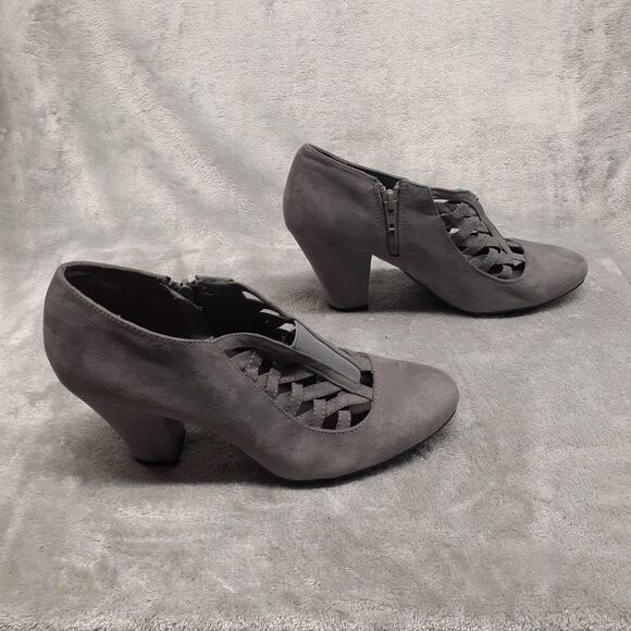 Jasmin Arsenal Gray Stretch Cutout Chunky Booties Womens's Size 8 - Picture 3 of 7